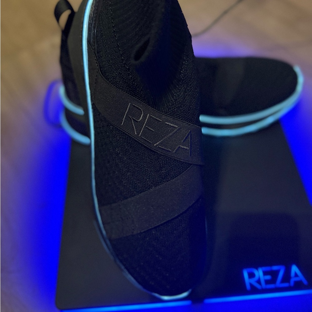 Reza Black Sneakers with Blue Accents